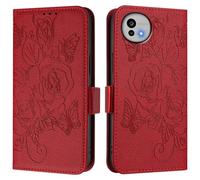 Coque Portefeuille pour Sharp Aquos Wish 6, Cuir PU à Motif et Papillon, Protection RFID, Fonction Support, Fermeture Magnétique avec Cordon à Main.A02