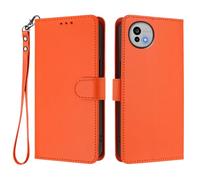 Coque Portefeuille pour Sharp Aquos Wish 6 Étui, Silicone Flip Case Antichoc Cuir Housse avec 360 Degrés Protection Cover-Orange