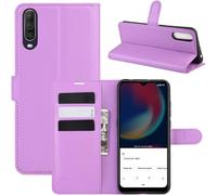 Coque Portefeuille Pour Wiko View 4 / View 4 Lite - Étui Simili Cuir Violet Avec Porte¿Cartes, Coque Tpu, Fermeture Magnétique Et Support Kickstand