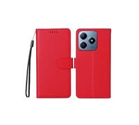 Coque Portefeuille Realme Note 60 Antivol RFID Porte-Cartes TPU Cuir PU Rouge