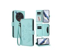 Coque Portefeuille ZTE Nubia Focus 2 Cuir PU Papillon Aimant Béquille Fentes Cartes Vert menthe