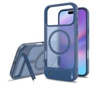 Coque pour 17 Pro Max, noir translucide | Support magnétique puissant et sans couture, protection contre les chutes de qualité militaire, béquille intégrée robuste et réglable, finition mate fine