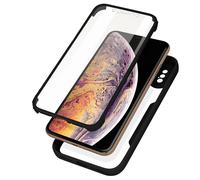 Coque 360° pour iPhone XS Max Dos Rigide Protection Écran Souple Contour noir