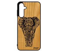 Coque Pour A16 4g 5g En Bois Silicone Elephant Mobile Caoutchouc Telephone Azteque De Protection Housse Noir Et Blanc Pour Samsung Galaxy