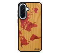 Coque pour A37 5G en Bois Silicone Carte Monde Etui planete Atlas Terre Pays Motif Design Mobile Globe Made in France pour Samsung Galaxy