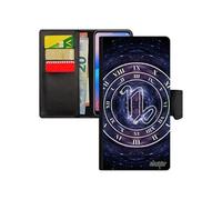 Coque pour A40 rabat Signe astrologique capricorne horloge flip case montre portable rigide ciel Bleu horoscope fille Samsung galaxy