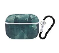 Coque pour AirPod Pro 2 avec porte-clés, coque antichoc Ghost in The Castle compatible avec AirPod Pro 2e/1ère génération, prend en charge le chargement sans fil, LED avant visible, blanc