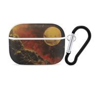 Coque pour AirPod Pro 2 avec porte-clés, coque antichoc jaune compatible avec AirPod Pro 2e/1ère génération, prend en charge le chargement sans fil, LED avant visible, blanc