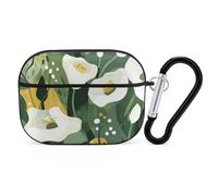 Coque pour AirPod Pro 2 avec porte-clés, coque antichoc verte et dorée foncée compatible avec AirPod Pro 2e/1ère génération, prend en charge le chargement sans fil, LED avant visible, noir