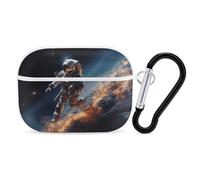 Coque pour Airpod Pro 2e/1ère génération - Astronaute volant dans l'espace - Coque de protection antichoc avec anneau porte-clés - Anti-rayures - Coque rigide en polycarbonate pour homme et femme