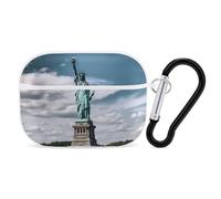 Coque pour Airpod Pro avec accessoires porte-clés - Coque de protection rigide - Statue de la Liberté - Compatible avec Airpod Case 2e/1ère génération, LED avant visible