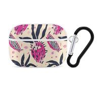 Coque pour Airpod Pro avec clip de verrouillage sécurisé, coque de protection rigide à motif fruit du dragon compatible avec Airpod Pro 2e/1ère génération, coque pour homme et femme, LED avant visible
