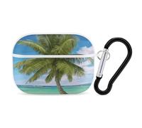 Coque pour Airpod Pro avec clip de verrouillage sécurisé - Coque de protection rigide compatible avec Airpod Pro 2e/1ère génération - Pour homme et femme - LED avant visible - Blanc