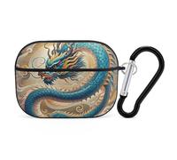 Coque pour Airpod Pro avec clip de verrouillage sécurisé, coque de protection rigide Dragon compatible avec Airpod Pro 2e/1ère génération, pour homme et femme, LED avant visible, noir