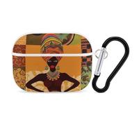Coque pour Airpod Pro avec clip de verrouillage sécurisé - Coque de protection rigide pour femme africaine compatible avec Airpod Pro 2e/1ère génération - Pour homme et femme - LED avant visible