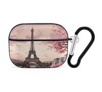 Coque pour Airpod Pro avec clip de verrouillage sécurisé - Housse de protection rigide romantique - Tour de Paris compatible avec Airpod Pro 2e/1ère génération - Pour homme et femme - LED avant