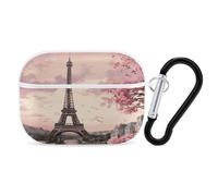 Coque pour Airpod Pro avec clip de verrouillage sécurisé - Housse de protection rigide romantique - Tour de Paris compatible avec Airpod Pro 2e/1ère génération - Pour homme et femme - LED avant