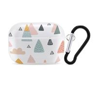 Coque pour Airpod Pro avec clip de verrouillage sécurisé - Montagnes et nuages - Coque de protection rigide compatible avec Airpod Pro 2e/1ère génération - Pour homme et femme - LED avant visible