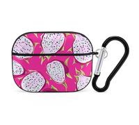 Coque pour Airpod Pro avec clip de verrouillage sécurisé - Motif fruit du dragon rouge - Coque de protection compatible avec Airpod Pro 2e/1ère génération - Pour homme et femme - LED avant visible