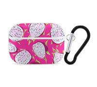 Coque pour Airpod Pro avec clip de verrouillage sécurisé - Motif fruit du dragon rouge - Coque de protection compatible avec Airpod Pro 2e/1ère génération - Pour homme et femme - LED avant visible