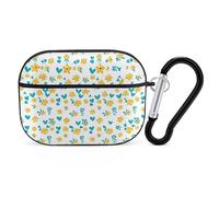 Coque pour Airpod Pro avec clip de verrouillage sécurisé rigide avec cœurs et fleurs, coque de protection compatible avec Airpod Pro 2e/1ère génération, pour femme et homme, LED avant visible, noir