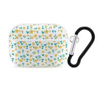 Coque pour Airpod Pro avec clip de verrouillage sécurisé rigide avec cœurs et fleurs, coque de protection compatible avec Airpod Pro 2e/1ère génération, pour femme et homme, LED avant visible, blanc