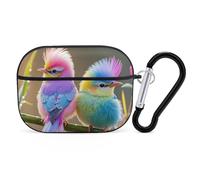 Coque pour AirPod Pro colorée Little Bird - Coque rigide anti-rayures en polycarbonate avec porte-clés - Accessoires pour AirPod Pro 2e/1ère coque pour homme et femme - Style noir