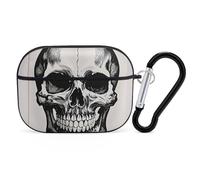 Coque pour AirPod Pro motif , coque rigide anti-rayures en polycarbonate avec porte-clés, accessoires pour AirPod Pro 2e/1ère coque pour homme et femme, style noir