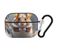 Coque pour AirPod Pro, motif hamster mignon et bizarre, anti-rayures avec porte-clés, accessoires pour AirPod Pro 2e/1ère coque pour homme et femme, style noir