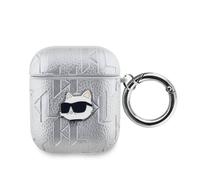 Coque pour AirPods 1/2 Choupette Gaufré Argent