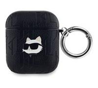 Coque pour AirPods 1/2 Choupette Gaufré Noir