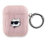 Coque pour AirPods 1/2 Choupette Gaufré Karl Lagerfeld Rose G
