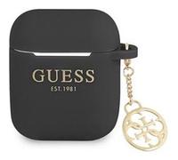 Guess Coque pour Apple Pods 1/2 Édition 4G Charm en Silicone avec Pendentif Noir