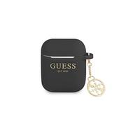 Guess Coque pour Apple Pods 1/2 Édition 4G Charm en Silicone avec Pendentif Noir