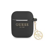 Guess Coque pour Apple Pods 1/2 Édition 4G Charm en Silicone avec Pendentif Noir