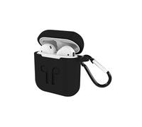 Coque pour AirPods 1 / 2 Souple Anti-traces Anti-rayures avec Mousqueton Noir