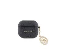 Coque pour Airpods 3 4G Script avec Charm Scintillant Ornée de Strass Noir