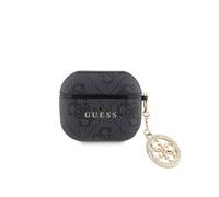 Guess, Couverture pour Airpods 3 4G Script avec breloque scintillante ornée de strass, noir
