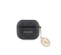 Guess, Couverture pour Airpods 3 4G Script avec breloque scintillante ornée de strass, noir