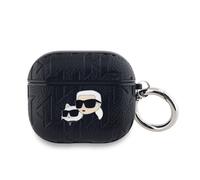 Coque pour AirPods 3 à Motif Karl et Choupette Gaufré Noir