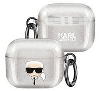 Coque pour AirPods 3 Antichoc Glitter Karl Lagerfeld Argent