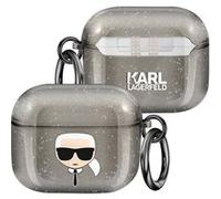 Coque pour AirPods 3 Antichoc Glitter Karl Lagerfeld Noir