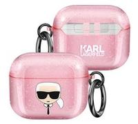 Coque pour AirPods 3 Antichoc Glitter Karl Lagerfeld Rose G