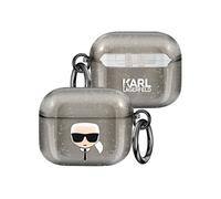 Coque pour AirPods 3 Antichoc Glitter Karl Lagerfeld Noir