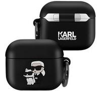 Coque pour AirPods 3 Antichoc Souple avec Anneau Karl Lagerfeld Noir G