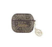 Coque pour Airpods 3 4G Script avec Charm Scintillant Ornée de Strass Guess Marron