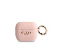 Guess Coque pour AirPods 3 Cover Ring en silicone paillettes Rose