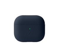 Coque pour Airpods 3 Curve en Silicone avec Texture Rayée Bleu nuit