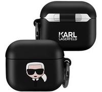 Coque pour AirPods 3 Silicone Souple avec Anneau Intégré Karl Lagerfeld Noir