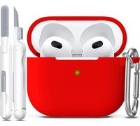 Coque Pour Airpods 3E Génération Avec Kit De Nettoyage,Étui Pour Airpods 3 Gen, Coque De Protection En Silicone Souple Pour Apple Airpods 3 2021,Rouge[J1314]